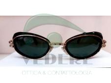 Occhiale da Sole in Celluloide con aste in metallo Vintage color Oro NUOVO