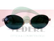 Occhiale da Sole In Metallo Vintage con Lenti Rotonde NUOVO