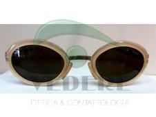 Occhiale da Sole in Celluloide Vintage Con lenti Rotonde ed Aste in Metallo NUOVO