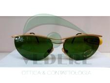 Occhiale da Sole in Metallo Vintage con lenti Verde-Scuro e  particolari color oro NUOVO