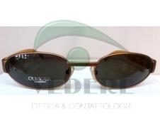 Occhiale da Sole in Metallo Vintage con lenti rotonde e aste in celluloide gialle NUOVO