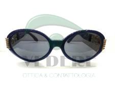 Occhiale da Sole in Celluloide Blu Vintage NUOVO