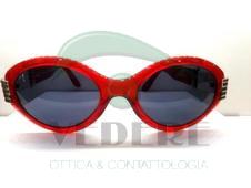 Occhiale da Sole in Celluloide Rosso Vintage NUOVO