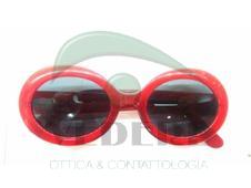 Occhiale da Sole in Celluloide Rosso Con lenti Rotone Vintage NUOVO